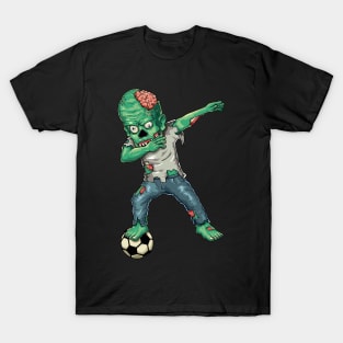 Funny Halloween - Dabbing Zombie Soccer Lover Gift T-Shirt